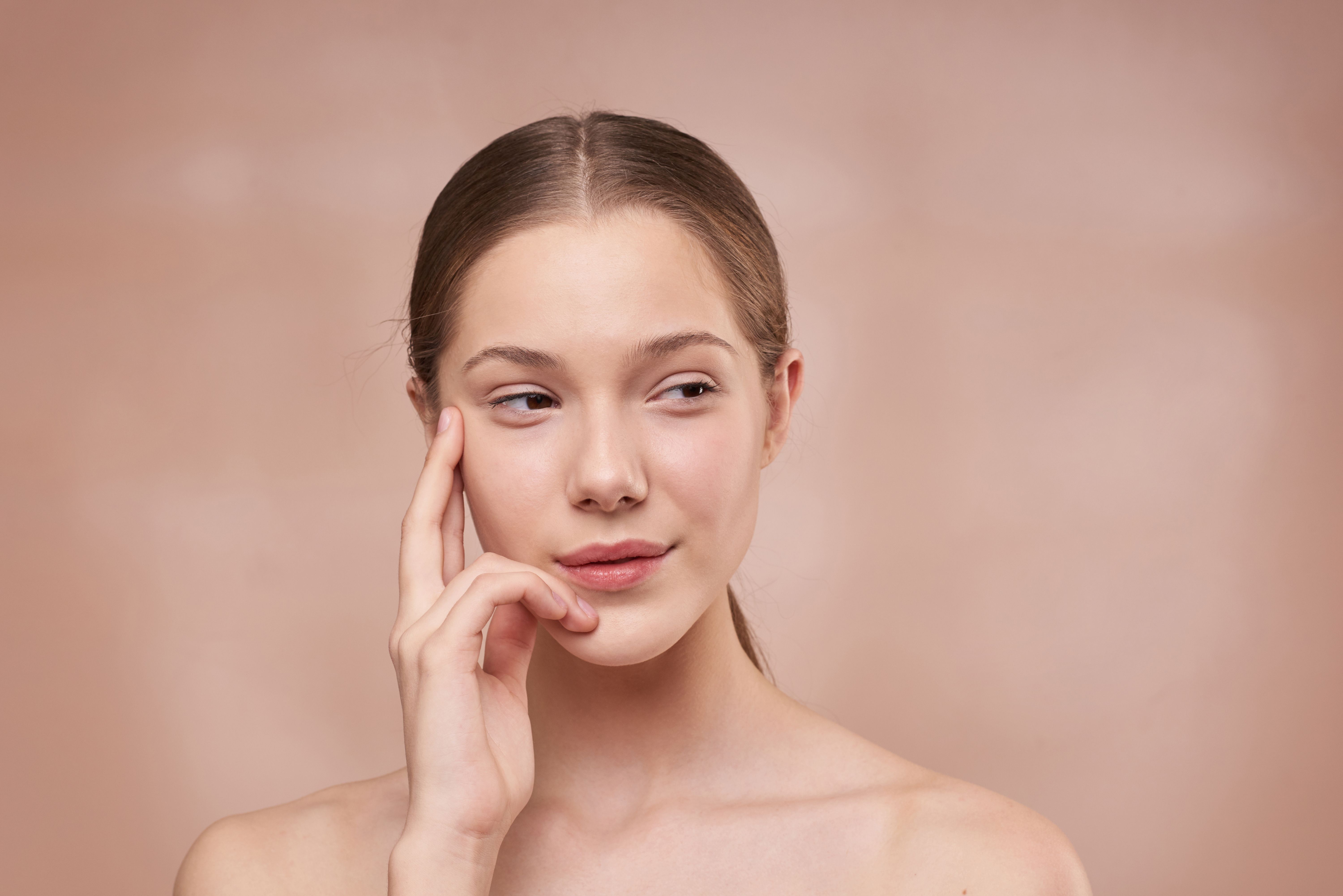 Close-up of glowing skin